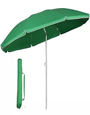 Sekey® 1.6M Beach Umbrella With Cover Portable Tilting Garden Parasol Umbrella • £15