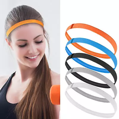 Elastic Thin Sports Headbands Athletic Non Slip Skinny Headbands For Women Men • $6.61