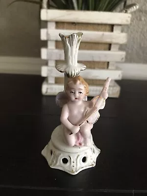 Made In Japan Porcelain Vintage Cherub Hand Painted Bud Vase • $12.50