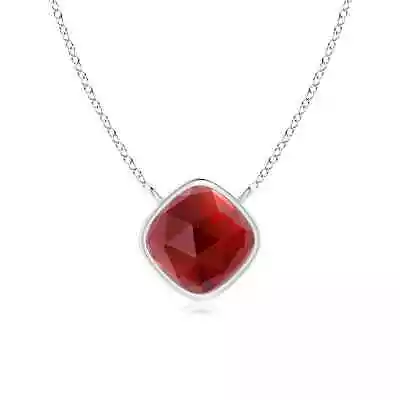 ANGARA 5mm Natural Garnet Solitaire Necklace In Sterling Silver For Women • $151.05