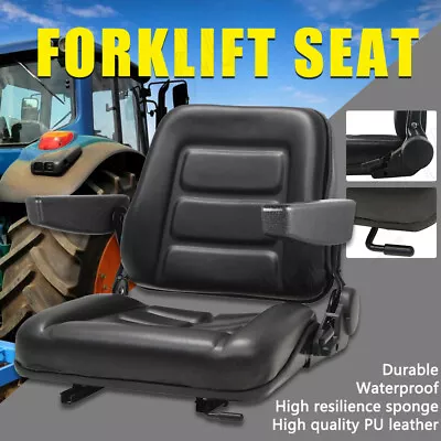 Universal Tractor Seat Forklift Excavator Suspension Backrest Truck Chair PU OZ • $146.95