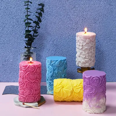 £7.19 • Buy 3D Flower Candle Molds Wax Soap Making Resin Plaster Craft Silicone Moulds DIY