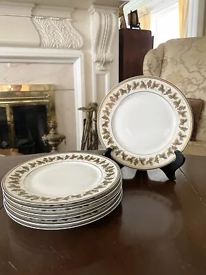 Seven Gilt Rim Limoges Ceralene Vineyard Pattern Porcelain 7.5  Salad Plates • $120