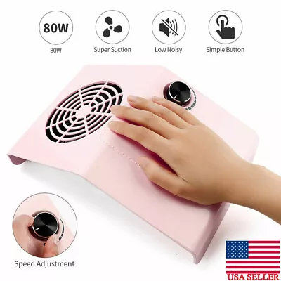 80W Nail Art Vacuum Fan Cleaner Salon Suction Dust Collector Manicure Machine US • $25.59