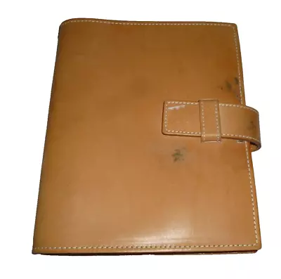 Vintage Genuine Saddle Leather Binder Planner With Day Runner Unused Insert 2002 • $28.39