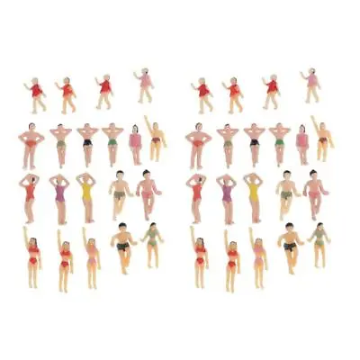 40pcs Model Trains People Figures Scale Painted Beach Crowd Miniatures 1:50 • £8.09