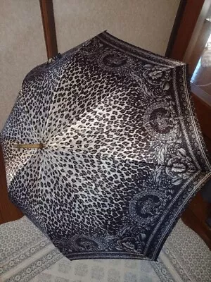 Gianni Versace Crown X Animal Pattern Fabric Long Umbrella Authentic • $200