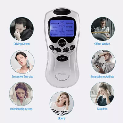 Electric Stimulation Pulse Muscle Massager Tens Unit Machine Therapy Pain Relief • $9.99