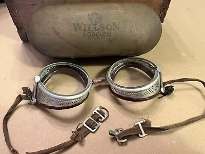 Vintage Willson Safety Goggles Eye Protection-Steampunk Aviation Motorcycle • $18