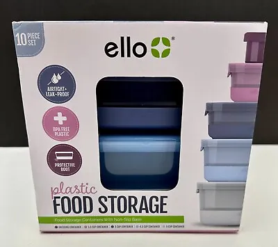 10pc Ello Plastic BPA FREE Food Storage Container Set Skid Free Freezer Safe • $28.99