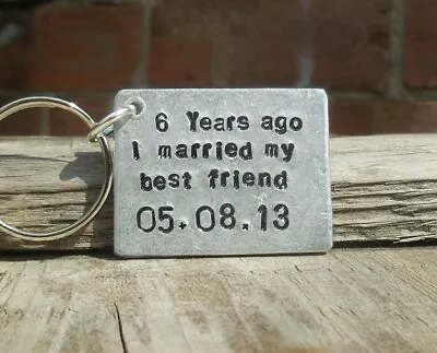 6 Years Keychain 6th Wedding Anniversary Gifts Iron Husband Wife Keyring Love • £12.99