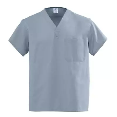 Medline AngelStat Unisex Reversible V-Neck Scrub Tops W/Pocket - Misty Green Sm • $7.64