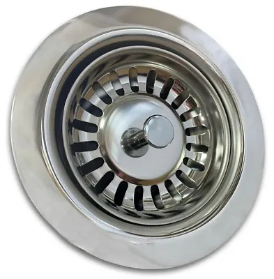 3.5 Inch (90mm) Kitchen Sink Basket Strainer Waste Kit - Chrome • £22