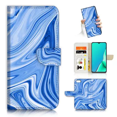 $12.99 • Buy ( For IPhone 6 / 6S ) Wallet Flip Case Cover AJ24312 Blue Abstract