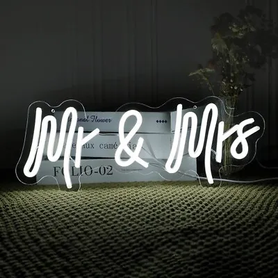 Mr&Mrs Neon Sign LED Wedding Neon Sign For Wedding Wall Decor Engagement • $35