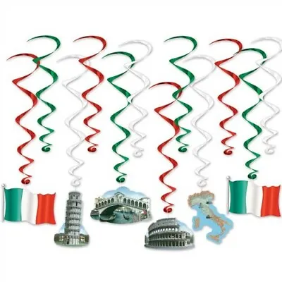 Italian Hanging Whirl Decorations Italian Mexican Fiesta Party Decorations • $6.49