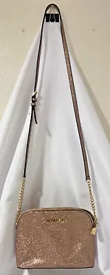 Michael Kors Rose Gold Small Cross Body Purse Rose Gold Glitter Small Purse • $46.95