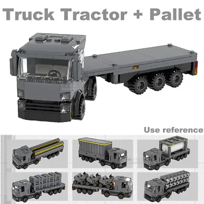 Building Blocks Bricks MOC City Airport Truck Tractor + Pallet Working Vehicle • $21.35