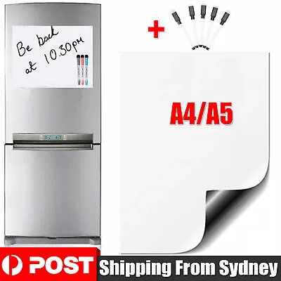 A3 A4 A5 Fridge Magnetic Whiteboard Sheet Memo Magnet Home Office With Markers   • $7.98