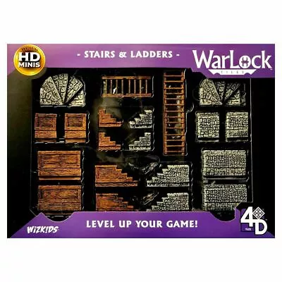 $70 • Buy Wizkids 4D WarLock Tiles - Stairs & Ladders (Prepainted)