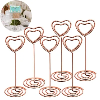  6 Pcs Paper Clips Heart Shape Desk Picture Wire Heart-shaped Table Number • £5.99