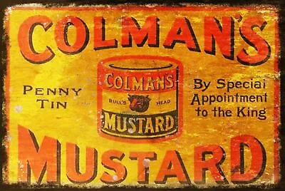 Colman's Mustard Advert Vintage Look Retro Metal Sign Cafe Kitchen Mancave • £4.99