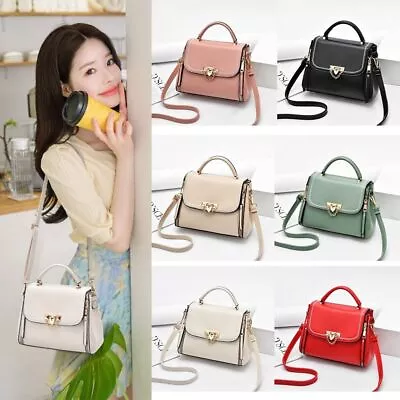 Solid Color Small Handbag PU Leather Messenger Bag Crossbody Bag  For Shopping • $35.84