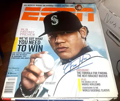 Felix Hernandez Seattle Mariners SIGNED ESPN MAGAZINE COA NO LABEL AUTOGRAPHED • £55.40