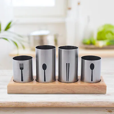 $28.78 • Buy Home Stainless Steel Utensil Cutlery Holder Caddy For Kitchen