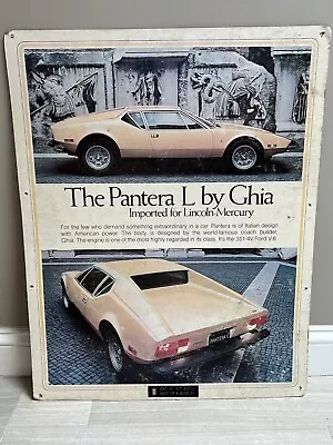 RARE Large Original De Tomaso Pantera L Ghia Dealer Sign 22 X 28 Lincoln Mercury • $895.95