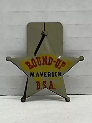 (B) Vintage Round-Up Maverick Sheriff Star Bend Back Pin Boy Scouts America BSA • £9.63