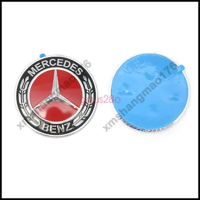 Front Hood Paste Emblem AMG Red Black Flat Laurel Wreath Badge For Mercedes • $25.99