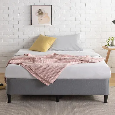 $409 • Buy Zinus Ensemble Bed Frame Queen Size Mattress Base Fabric Dark Grey