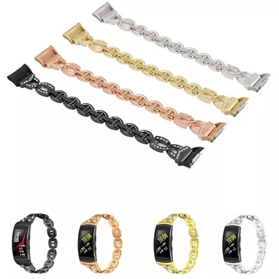 Watch Band For Samsung Gear Fit2 Pro SM-R360 Stainless Steel Strap Diamond • $6.81