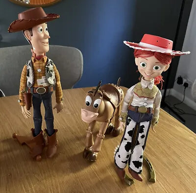 £0.99 • Buy Disney Pixar Toy Story Woody & Jessie Talking Pull String Figures 14  & Bullseye