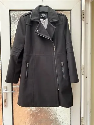Wallis Ladies Black Military Biker Style Coat Overcoat  Size 12 Nwot • $18.65
