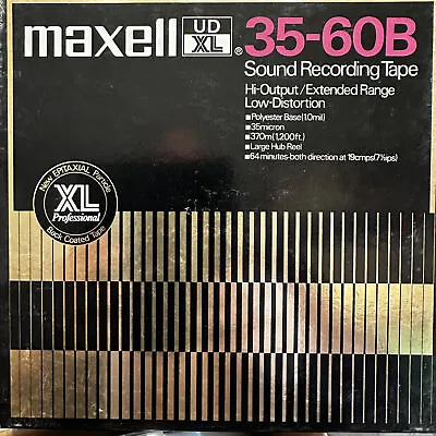 Maxell UDXL Reel To Reel Recording Tape LP Large Hub 7  Reel 1200 Ft. • $12.95