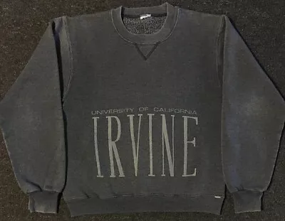 Vtg 90s Russell UC Irvine Faded Sweatshirt XS USA College Track PE Grunge 80s • $69.95