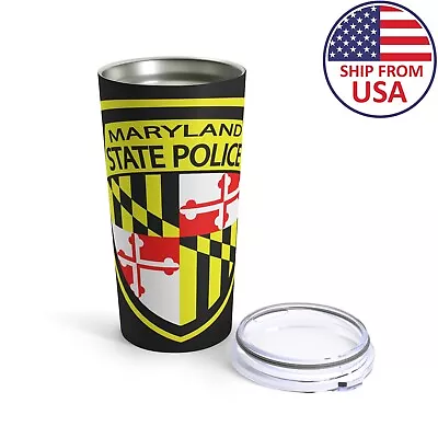 Maryland State Police US United States 20oz Stainless Steel Tumbler Cup Mug Blac • $34.99