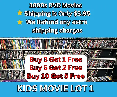 Kids Movies DVD Lot 1 Pick & Choose$2.99 Combined Shipping(FREE DVDS W/PURCHASE) • $2.99
