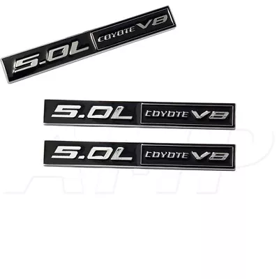 $11.23 • Buy Fits (2pc) Mustang GT 5.0 Emblem F150 FX4 Coyote V8 5.0L Decal Badge Gloss Black