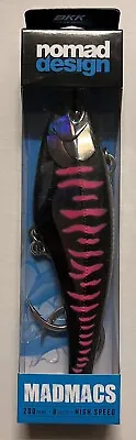 NOMAD DESIGN Madmacs 200mm/8in Black Pink Mackerel Sinking High Speed Lure NEW • $39.99