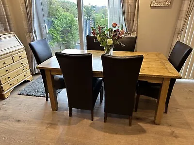 Solid Oak Extending Dining Table And Chairs - Used • £55