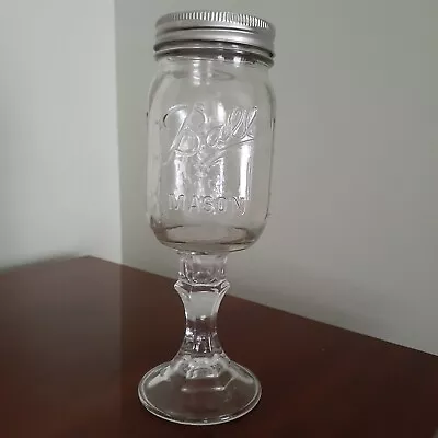 Redneck Wine Glass - Ball Jar On Pedestal With Lid - Single • $15