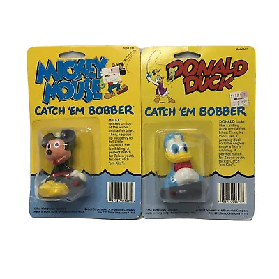 Vintage Mickey Mouse & Donald Duck Catch’em Bobbers Lot Of 2 New In Package • $47.45