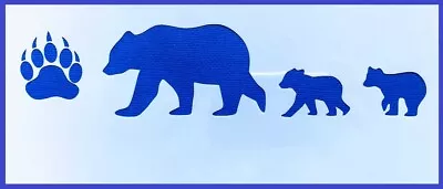 Flexible Stencil *MUMMA BEAR AND BABIES* Card Making Paw- 8cm X 21cm - 190micron • $3.25
