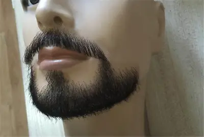 Men Human Hair Facial Hair Beard Costume Accessory Makeup Moustache Self Adhesiv • $120