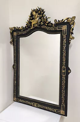 WONDERFUL ANTIQUE FRENCH CRESTED MIRROR - C1890 • £495