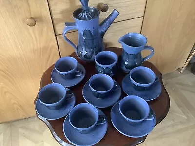 £25 • Buy Retro Pottery Coffee Set In Unusual Navy Blue