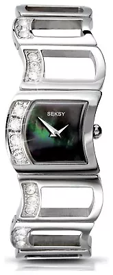 Rare Seksy Sekonda Watch Swarovski Crystal & Black Mother Of Pearl 4009 • £29.99